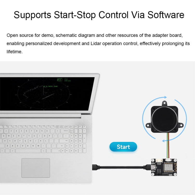 Sensor Lidar láser Waveshare 24782 DTOF STL27L, Lidar omnidireccional de 360 grados, bus UART, 24782