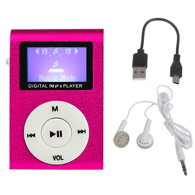Mini reproductor de música MP3 de metal Lavalier con pantalla, With 512M Memory Card