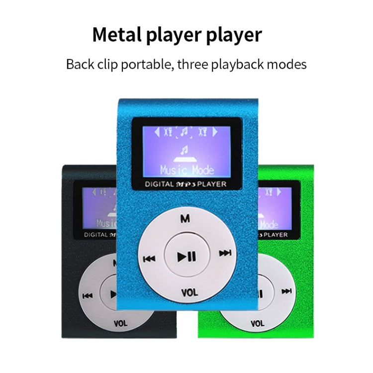 Mini reproductor de música MP3 de metal Lavalier con pantalla, With 512M Memory Card