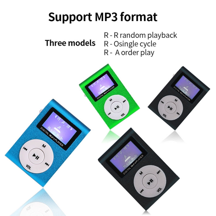 Mini reproductor de música MP3 de metal Lavalier con pantalla, With 512M Memory Card