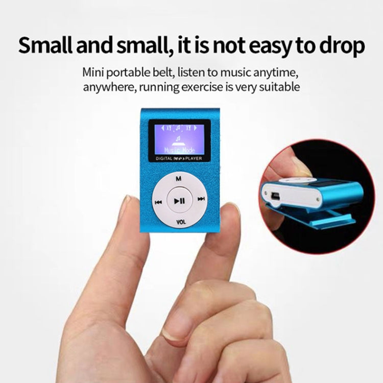 Mini reproductor de música MP3 de metal Lavalier con pantalla, With 512M Memory Card