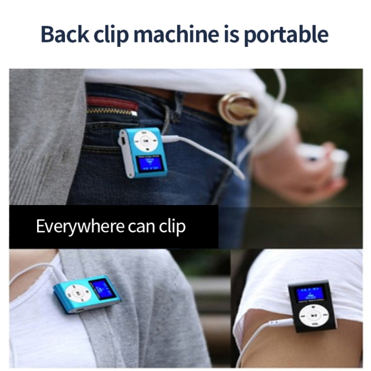 Mini reproductor de música MP3 de metal Lavalier con pantalla, With 512M Memory Card