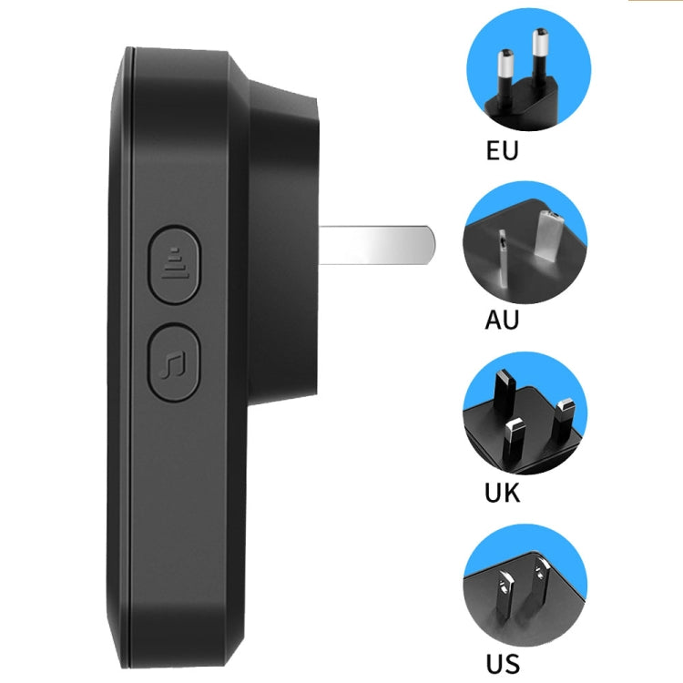CACAZI 1 para 3 alarma de timbre inalámbrico inteligente con recordatorio de Sensor de apertura de puerta de tipo dividido, US Plug, EU Plug, UK Plug, AU Plug