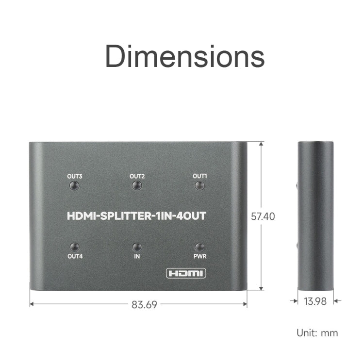 Divisor HDMI Waveshare 23738 4K, 1 entrada y 4 salidas, comparte una fuente HDMI, 23738