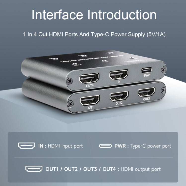 Divisor HDMI Waveshare 23738 4K, 1 entrada y 4 salidas, comparte una fuente HDMI, 23738