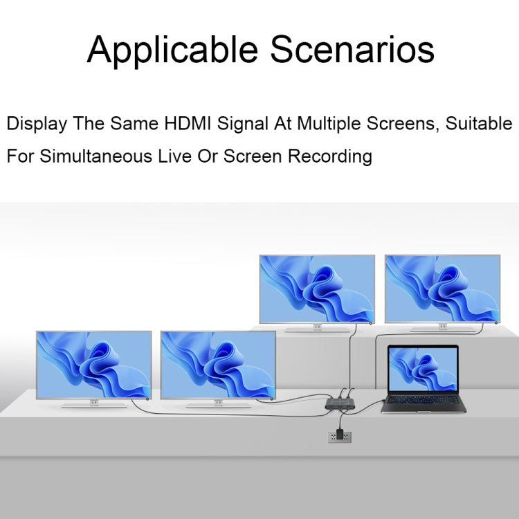 Divisor HDMI Waveshare 23738 4K, 1 entrada y 4 salidas, comparte una fuente HDMI, 23738