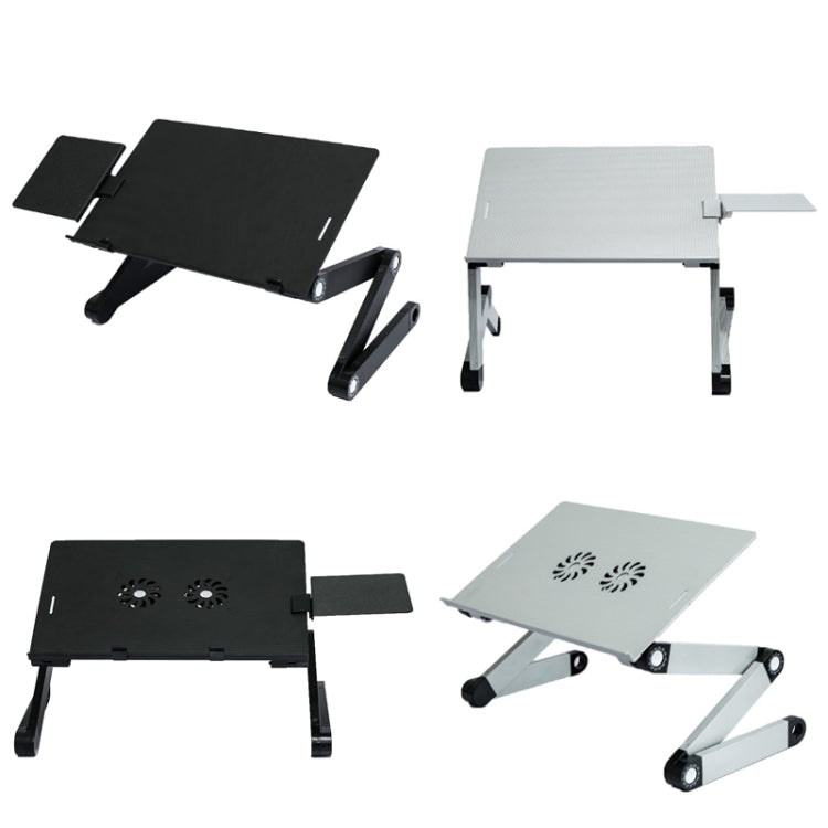 Soporte de elevación de escritorio de oficina plegable y elevador de aleación de aluminio T8, with Mouse Board (Black), with Mouse Board (Silver), with Fan & Mouse Board (Black), with Fan & Mouse Board (Silver)