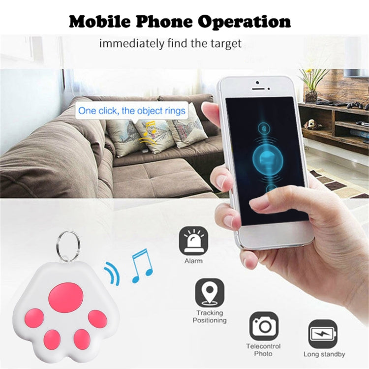 2 uds HYC-09 pata de perro Bluetooth dispositivo antipérdida localizador de seguimiento de mascotas llavero búsqueda inteligente alarma bidireccional, Dog Paw Black, Dog Paw White, Dog Paw Light Blue, Dog Paw Green, Dog Paw Pink, Dog Paw Red           ...
