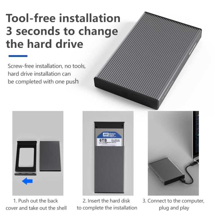 Blueendless Caja de disco duro móvil de 2,5 pulgadas Puerto serie SATA USB3.0 Herramienta gratuita SSD, Estilo:, MR23F -A Port, MR23F-C Port, MR23G -A Port, MR23G-C Port