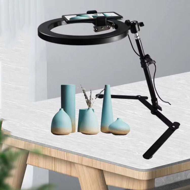 Juego de luces de relleno de anillo de soporte de tiro aéreo Soporte de luz LED embellecedor en vivo, FP10
