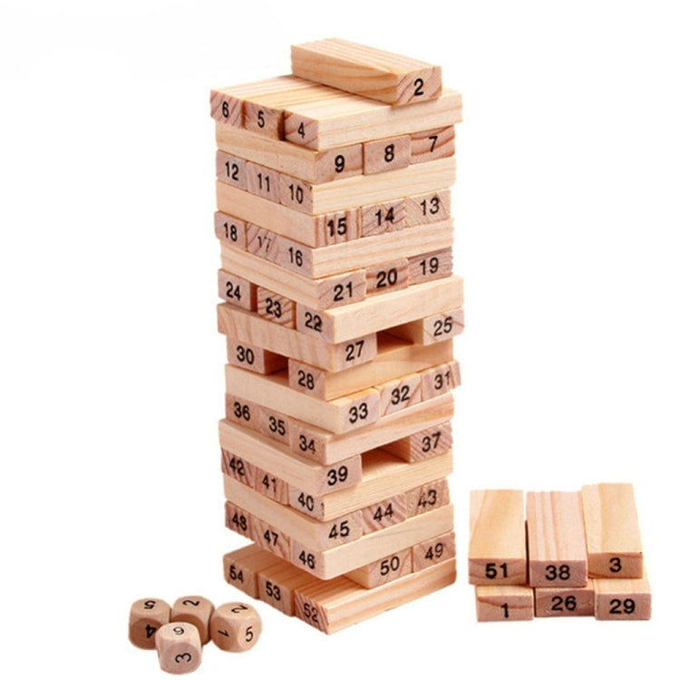 Juego educativo de bloques de construcción de madera de pila de 54 piezas para niños