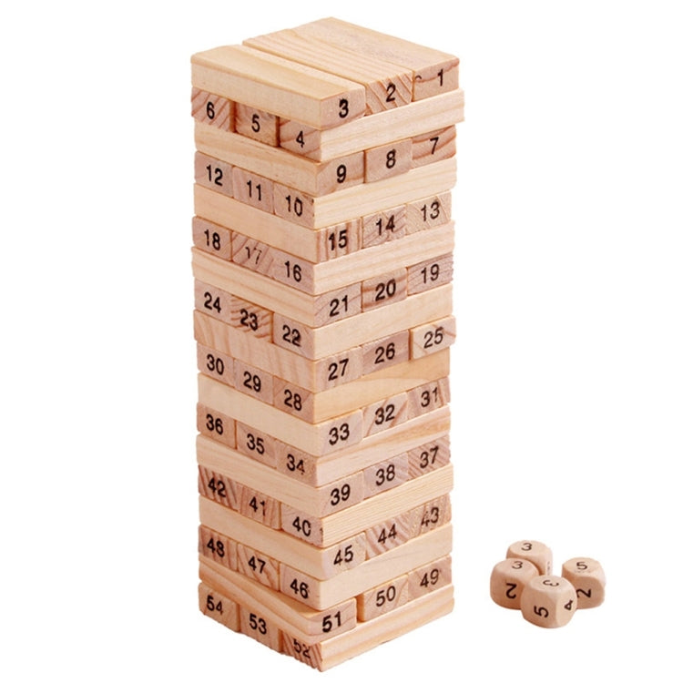 Juego educativo de bloques de construcción de madera de pila de 54 piezas para niños
