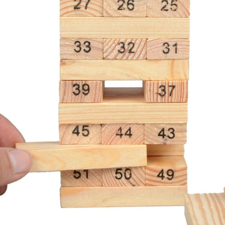 Juego educativo de bloques de construcción de madera de pila de 54 piezas para niños