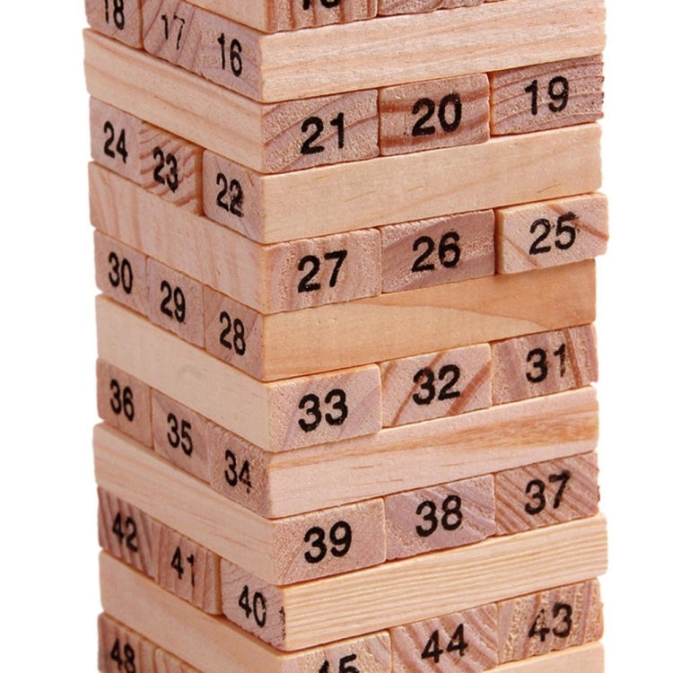 Juego educativo de bloques de construcción de madera de pila de 54 piezas para niños