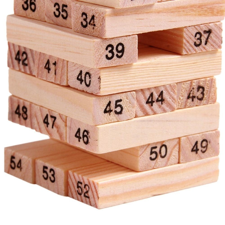 Juego educativo de bloques de construcción de madera de pila de 54 piezas para niños
