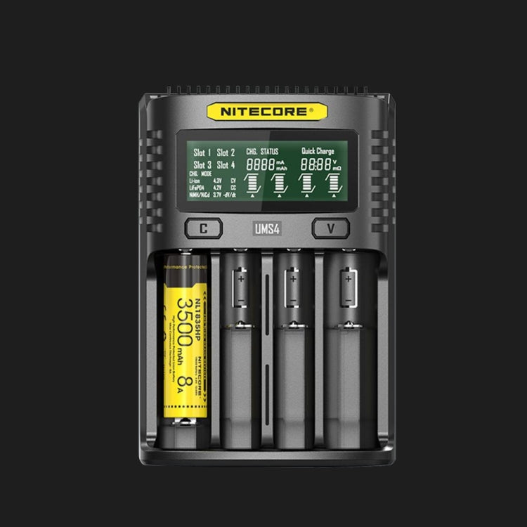 Cargador de batería de litio rápido NITECORE, enchufe de EE. UU., UMS4, UMS2
