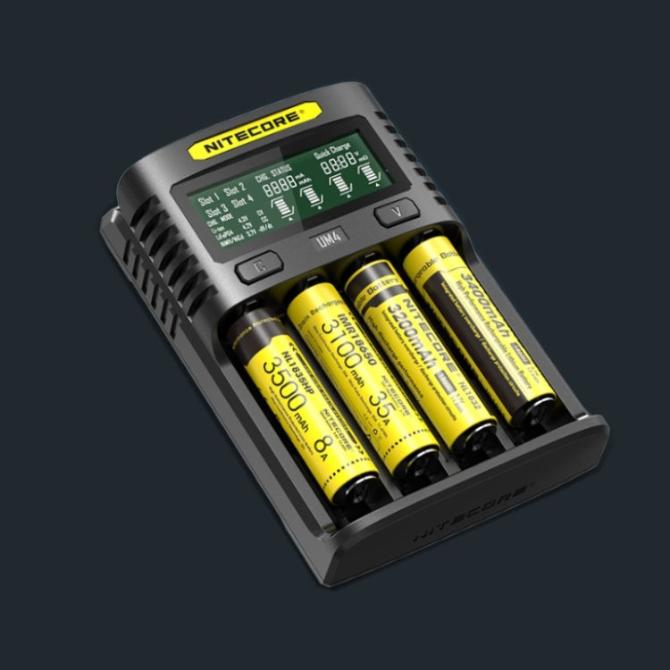 Cargador de batería de litio rápido NITECORE, enchufe de EE. UU., UMS4, UMS2