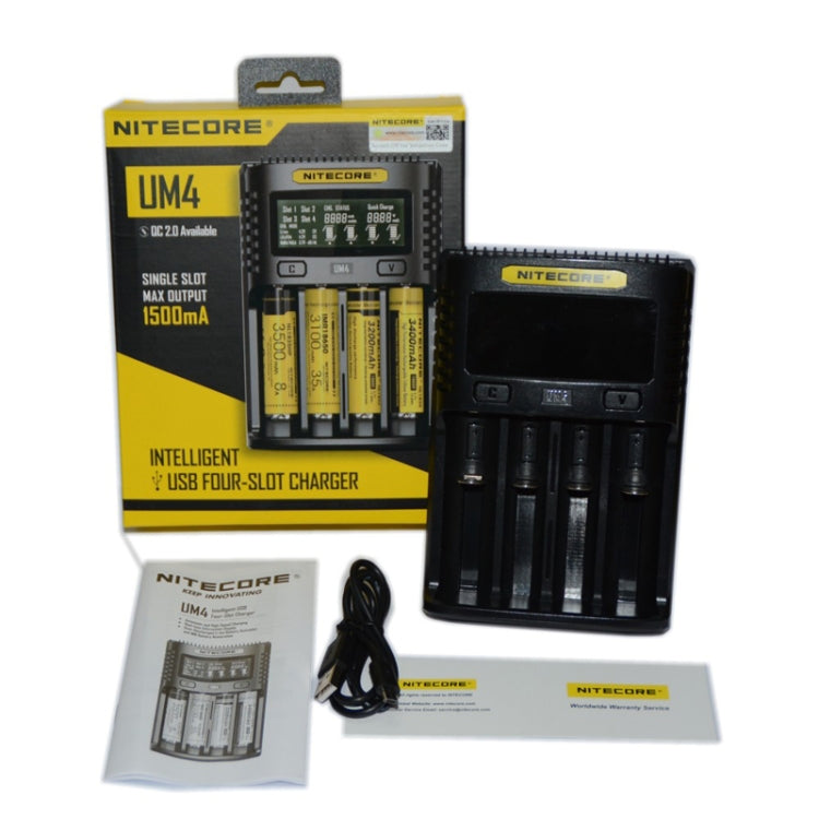Cargador de batería de litio rápido NITECORE, enchufe de EE. UU., UMS4, UMS2