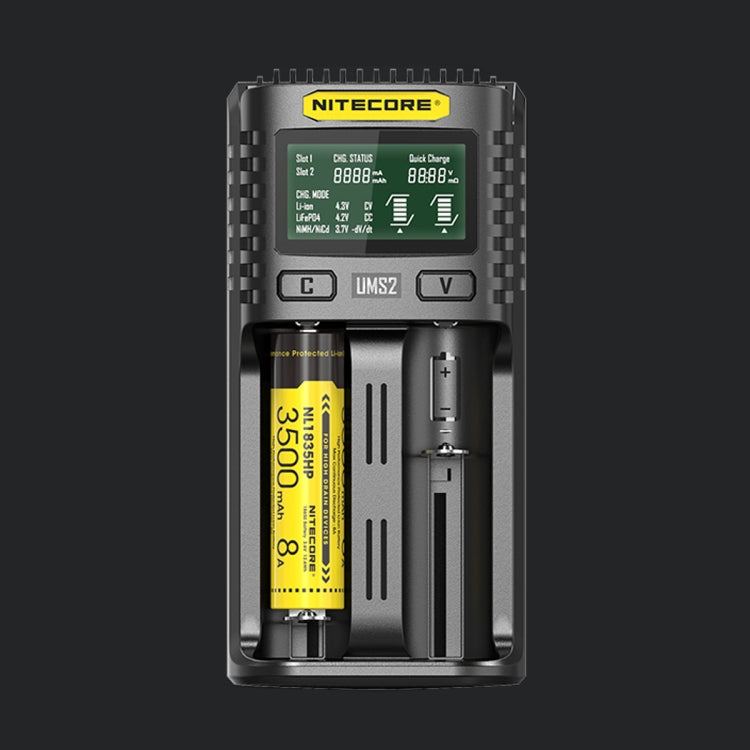 Cargador de batería de litio rápido NITECORE, enchufe de EE. UU., UMS4, UMS2