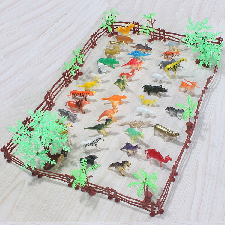 68 en 1 Simulación Mini Zoo Juego de juguetes Modelos de dinosaurios sólidos Juguete, 68 in 1 Dinosaur Models Toy