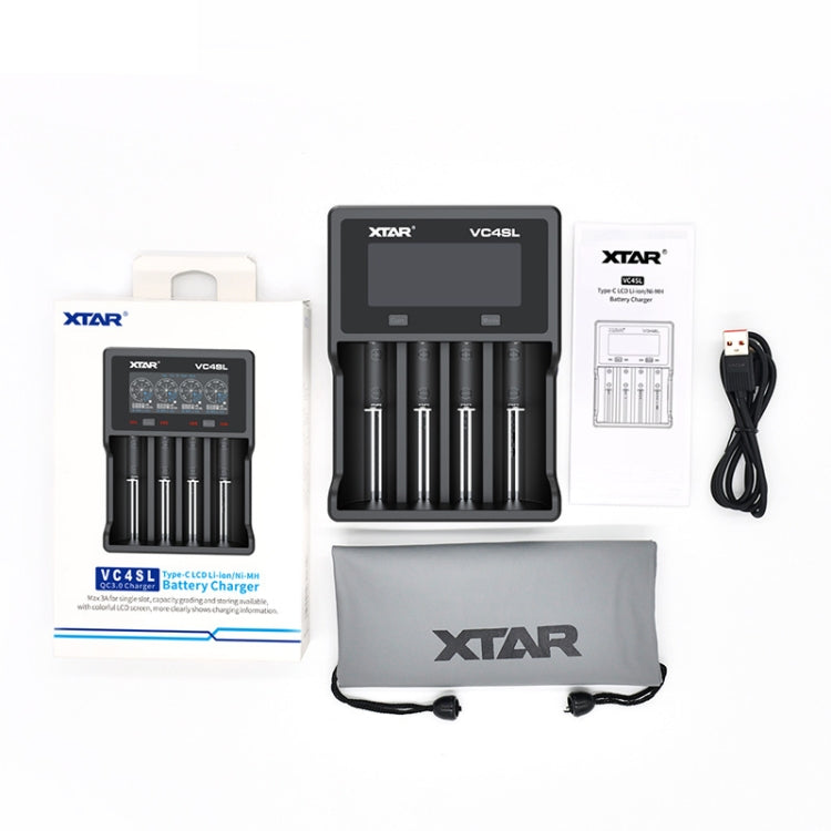 Cargador de batería de litio con linterna brillante de 4 ranuras XTAR, modelo: VC4SL, VC4S