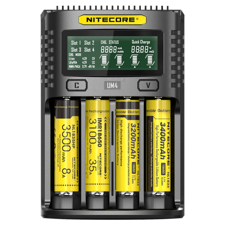 La pantalla LCD inteligente NITECORE activa automáticamente la reparación del cargador USB de 4 ranuras
