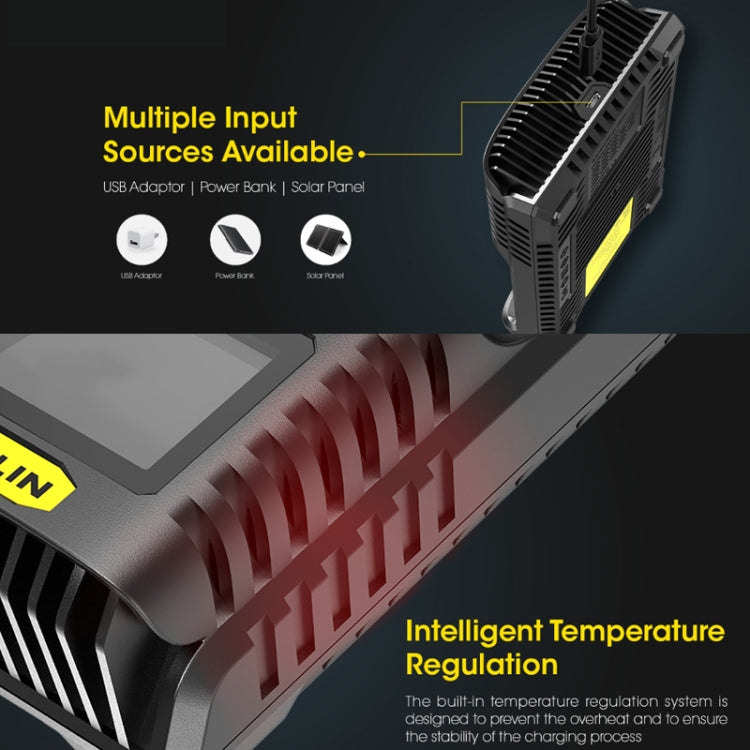 La pantalla LCD inteligente NITECORE activa automáticamente la reparación del cargador USB de 4 ranuras