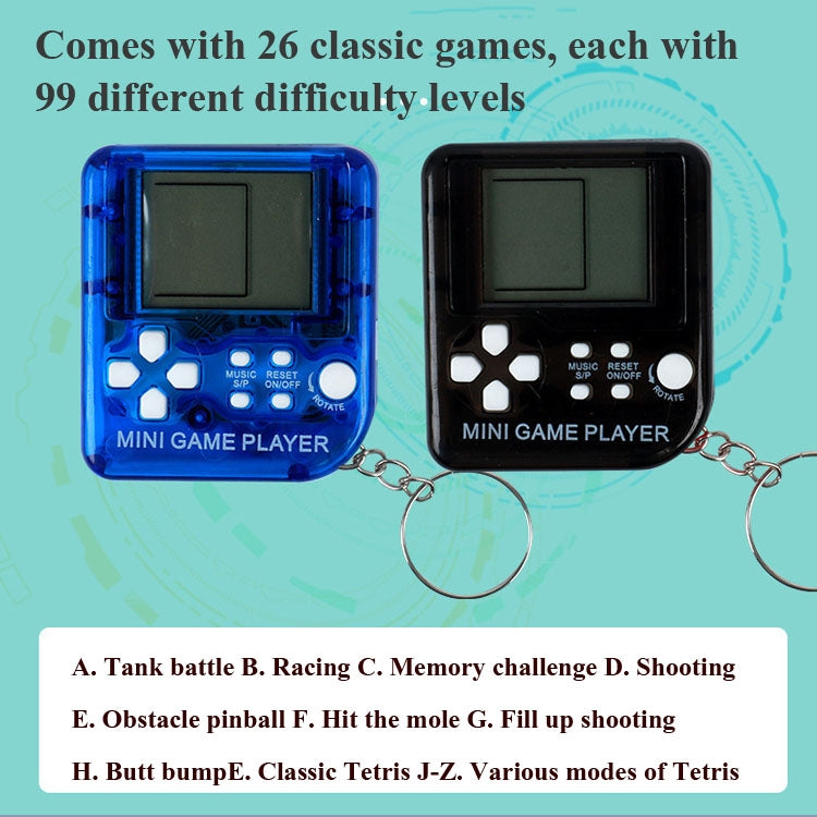 4 PCS Handheld Mini Game Console Toy Classic Brick Game Console con llavero, 4 PCS Mini Game Console