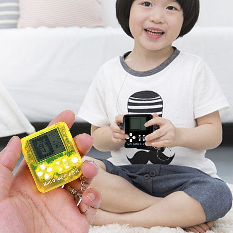 4 PCS Handheld Mini Game Console Toy Classic Brick Game Console con llavero, 4 PCS Mini Game Console