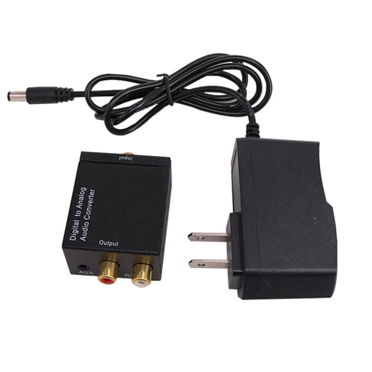 Señal de fibra óptica coaxial digital KYHD48 a convertidor de salida de audio analógico de 3,5 mm, enchufe de EE. UU., Spdif to 2RCA+3.5mm