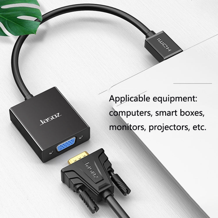 2 PCS Jasoz 1080P HDMI a VGA Convertidor Núcleo de cobre libre de oxígeno, Black, White, With Audio Power Supply (Black), With Audio Power Supply (White), With Audio (Black)