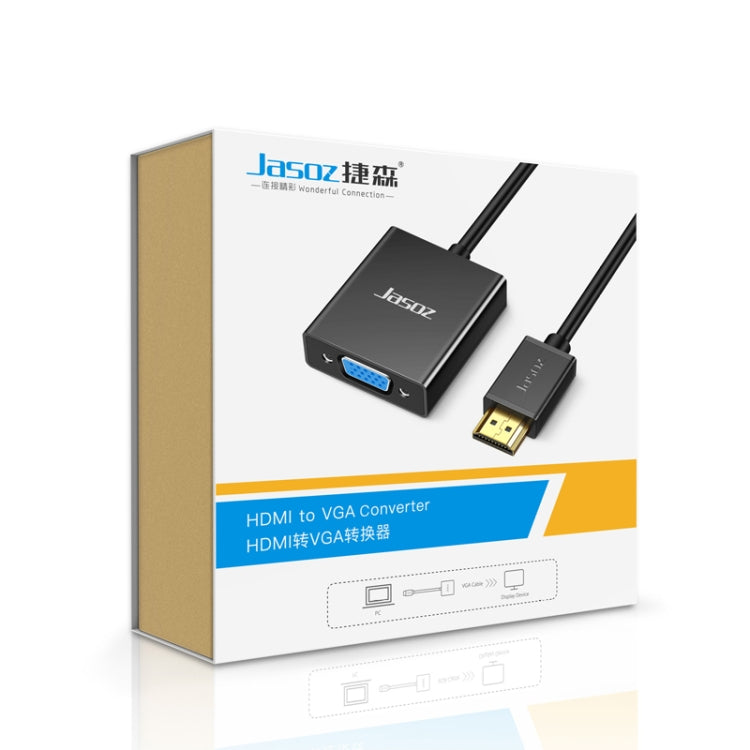 2 PCS Jasoz 1080P HDMI a VGA Convertidor Núcleo de cobre libre de oxígeno, Black, White, With Audio Power Supply (Black), With Audio Power Supply (White), With Audio (Black)