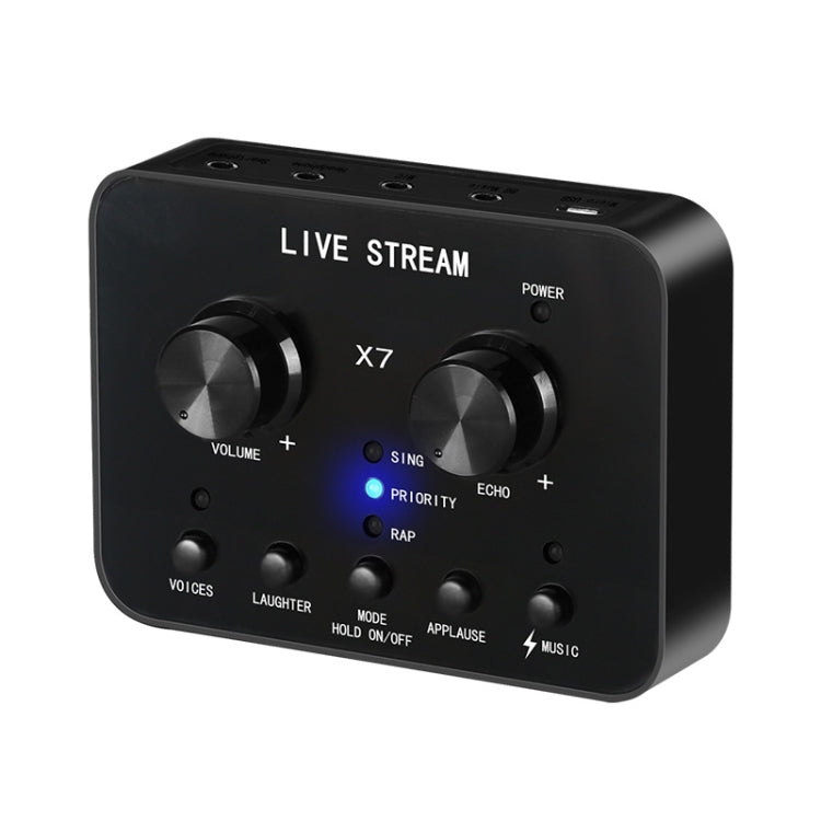Tarjeta de sonido X7 cambiador de voz teléfono móvil y ordenador Compatible con micrófono de llamada de voz electrónico externo tarjeta de sonido en vivo