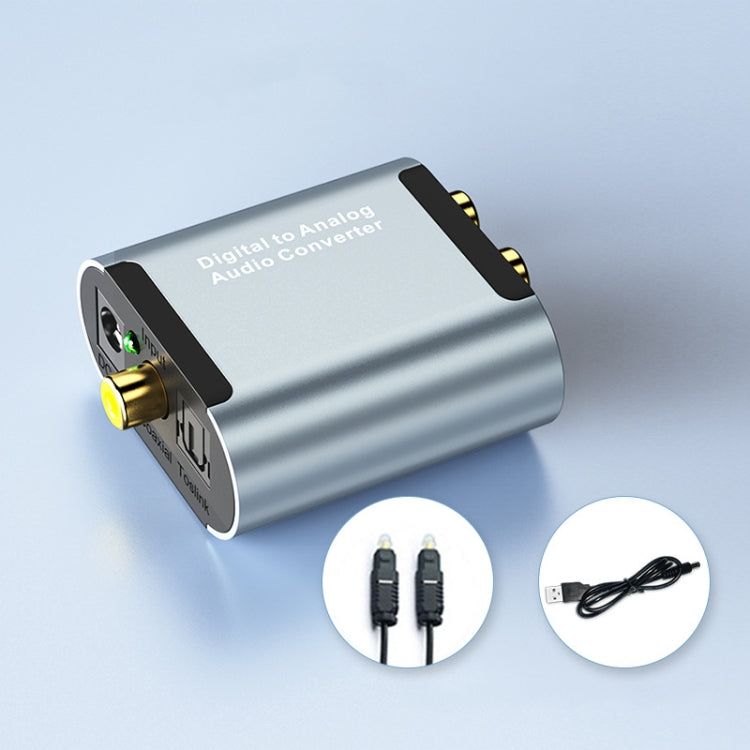 Convertidor de audio digital a analógico HW-25DA R/L con decodificador de audio Jack SPDIF de 3,5 mm con, Fiber Optic+USB Cable, SPDIF+USB Cable