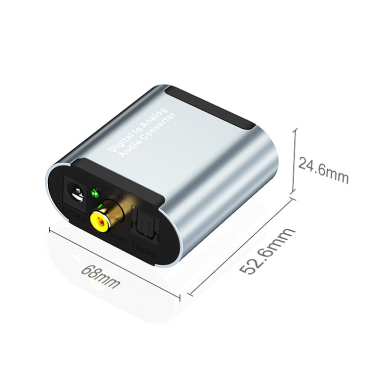 Convertidor de audio digital a analógico HW-25DA R/L con decodificador de audio Jack SPDIF de 3,5 mm con, Fiber Optic+USB Cable, SPDIF+USB Cable
