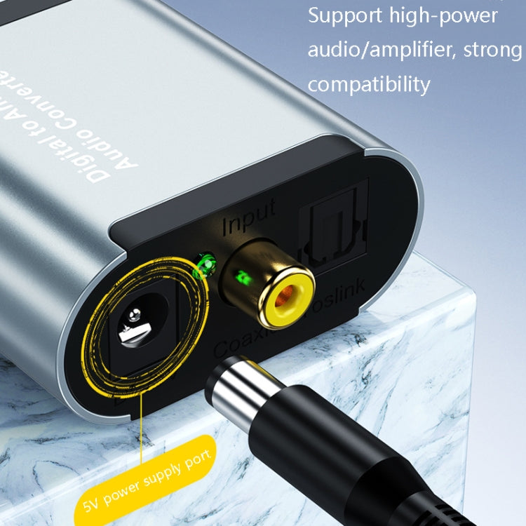 Convertidor de audio digital a analógico HW-25DA R/L con decodificador de audio Jack SPDIF de 3,5 mm con, Fiber Optic+USB Cable, SPDIF+USB Cable