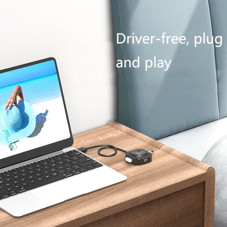 HUB de 4 puertos USB 2.0 de alta velocidad Jasoz 1 a 4 HUB de acoplamiento, Black 0.3m, Black 0.5m, Black 1.2m, White 0.3m, White 0.5m, White 1.2m