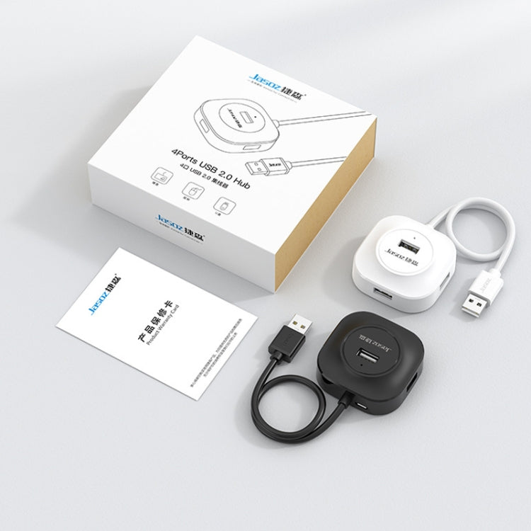 HUB de 4 puertos USB 2.0 de alta velocidad Jasoz 1 a 4 HUB de acoplamiento, Black 0.3m, Black 0.5m, Black 1.2m, White 0.3m, White 0.5m, White 1.2m