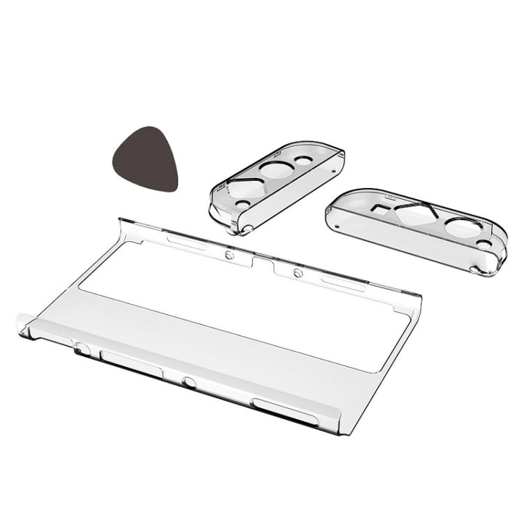 Kit de protección de host DOBE TNS-1133B + cubierta de protección anticaída de cristal con mango izquierdo y derecho para interruptor OLED, TNS-1133B(Transparent Color)