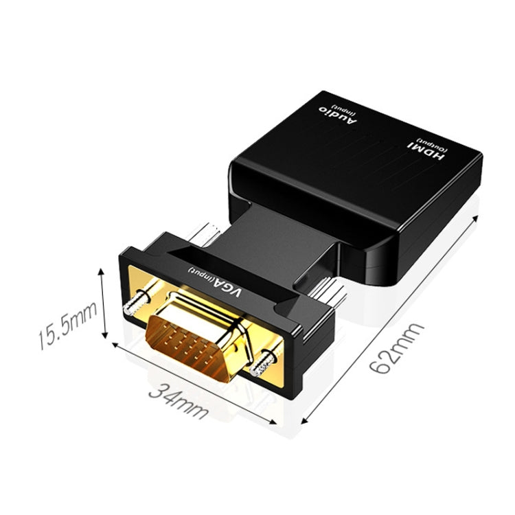 Convertidor de VGA a HDMI HW-2217 con host de computadora de audio a convertidor HD