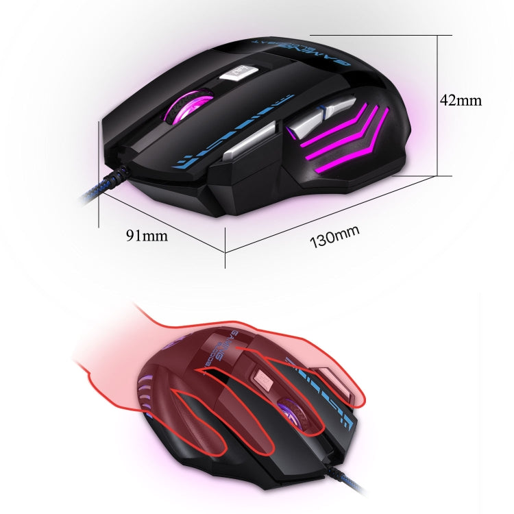 GAMING BLOODBAT GM02 7 teclas USB con cable Optoelectrónica Juego Ratón Digital Respiratorio Luces Ratón