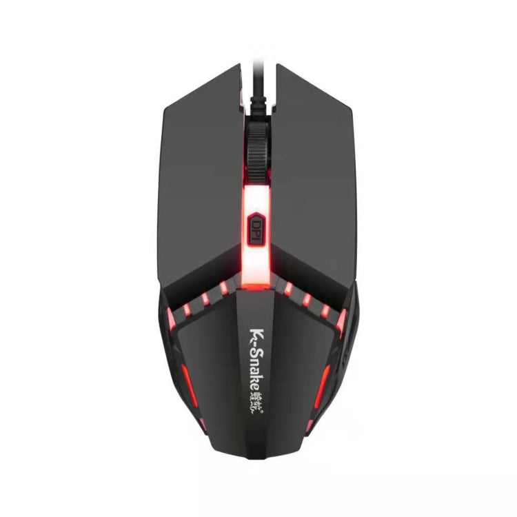 2 PCS K-Snake M11 4 Teclas 1600DPI Luminous Game Wired Mouse Notebook Desktop USB Wired Mouse, Longitud del cable: 1.5m