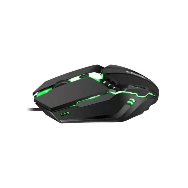 2 PCS K-Snake M11 4 Teclas 1600DPI Luminous Game Wired Mouse Notebook Desktop USB Wired Mouse, Longitud del cable: 1.5m