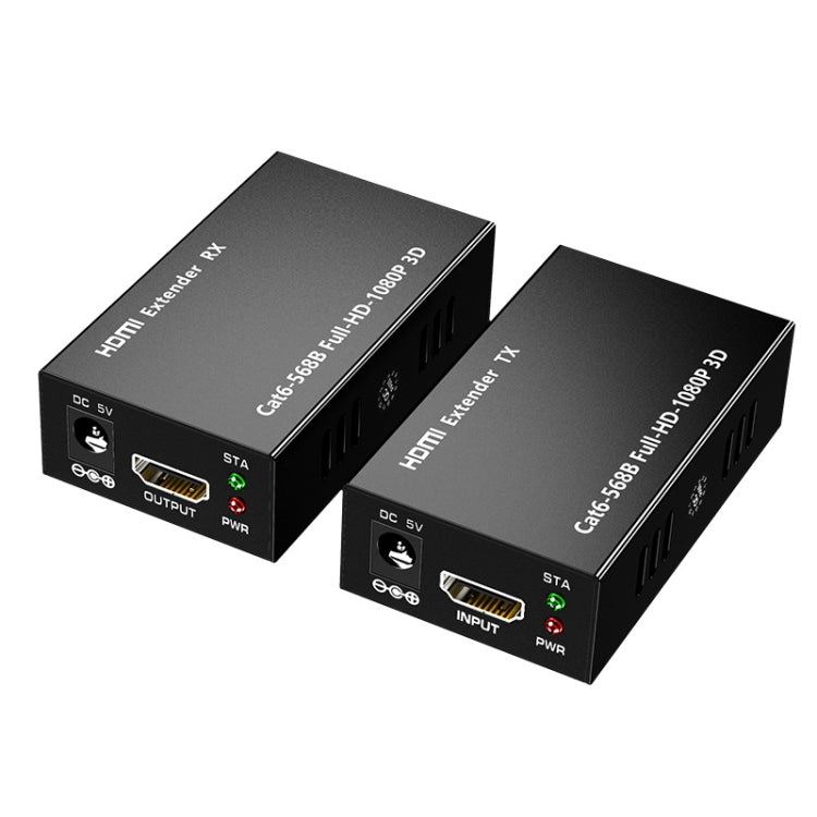 1 par de amplificador de señal HW-YD60 HDMI Extender 1080P, distancia efectiva: 60 m, enchufe de la UE