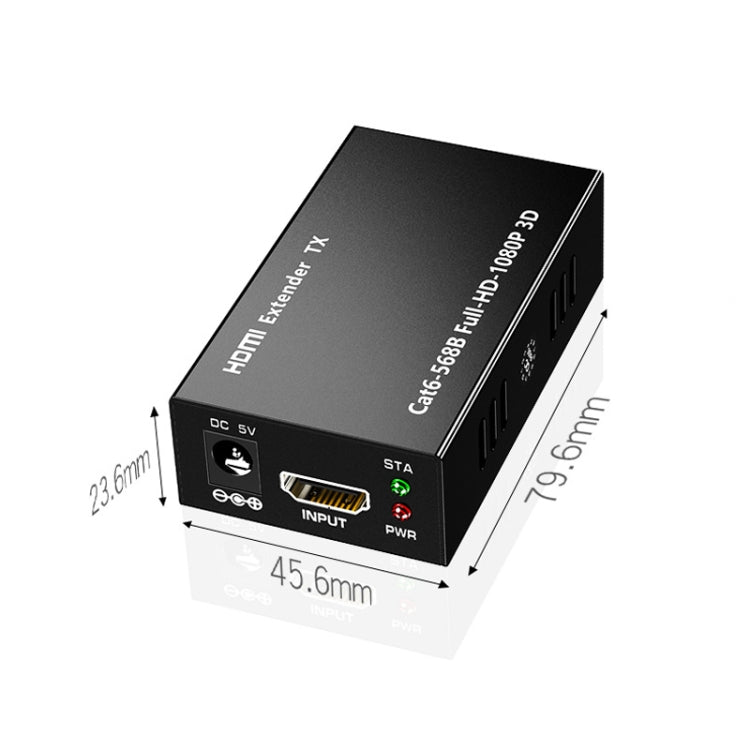 1 par de amplificador de señal HW-YD60 HDMI Extender 1080P, distancia efectiva: 60 m, enchufe de la UE