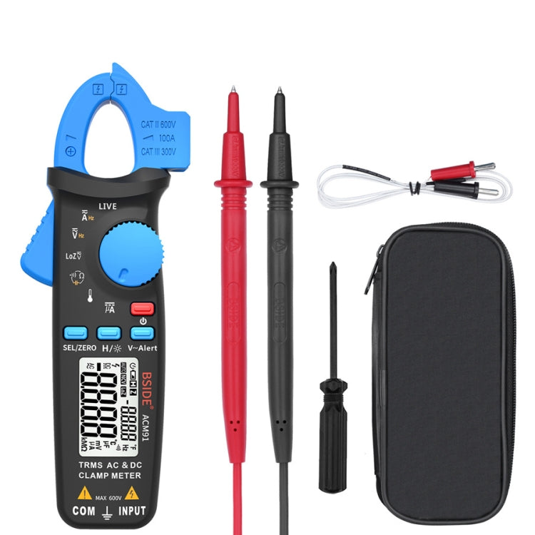 BSIDE ACM91 Pinza amperimétrica digital AC/DC Corriente 1mA True RMS Auto Range Capacitor Tester Multímetro, ACM91 Blue, ACM91 Black, ACM91 Grey