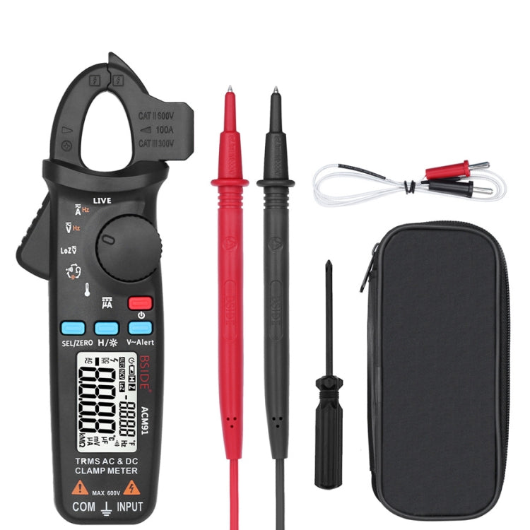 BSIDE ACM91 Pinza amperimétrica digital AC/DC Corriente 1mA True RMS Auto Range Capacitor Tester Multímetro, ACM91 Blue, ACM91 Black, ACM91 Grey