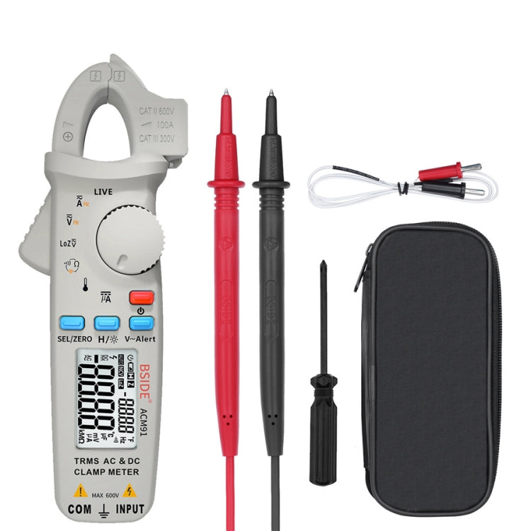 BSIDE ACM91 Pinza amperimétrica digital AC/DC Corriente 1mA True RMS Auto Range Capacitor Tester Multímetro, ACM91 Blue, ACM91 Black, ACM91 Grey