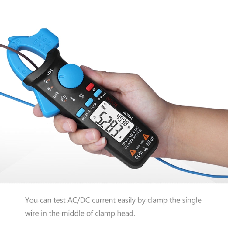 BSIDE ACM91 Pinza amperimétrica digital AC/DC Corriente 1mA True RMS Auto Range Capacitor Tester Multímetro, ACM91 Blue, ACM91 Black, ACM91 Grey