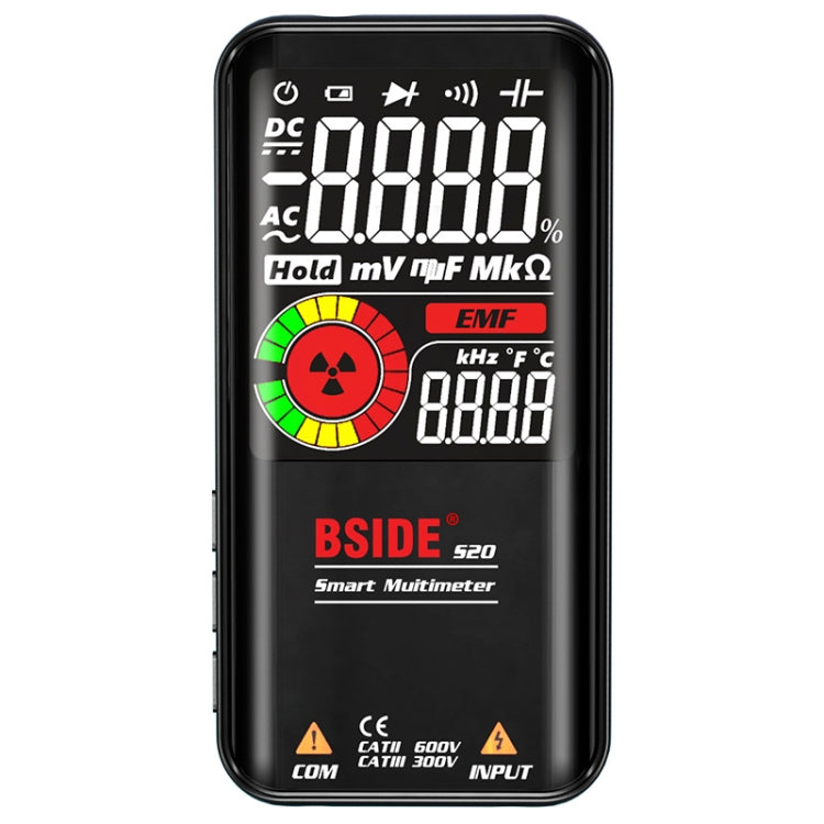 Probador inteligente del multímetro de radiación electromagnética de pantalla grande BSIDE S20, S20